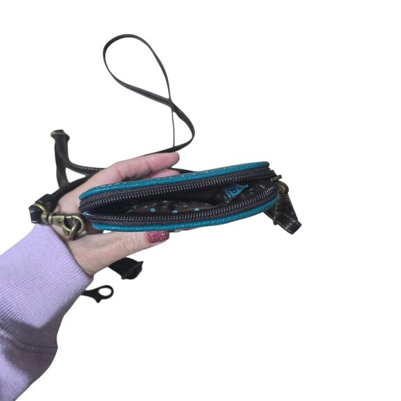 CHALA GOLDEN RETRIEVER DOG CELL PHONE CROSSBODY PURSE TURQUOISE BLUE - Picture 7 of 10